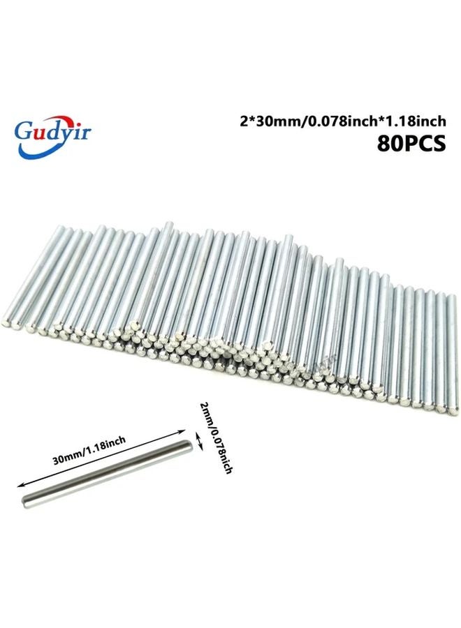 Gudyir 80 قطعة 2 مم قضيب عمود حديدي محاور مقاس 100 مم لسيارات STEM RC قوارب النماذج - Image 2
